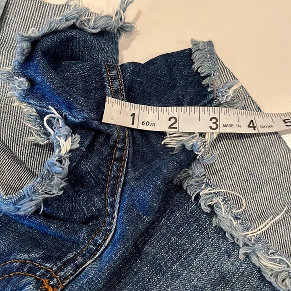 Mango Denim Cutoff Shorts High Rise Size 6 - Picture 8 of 16